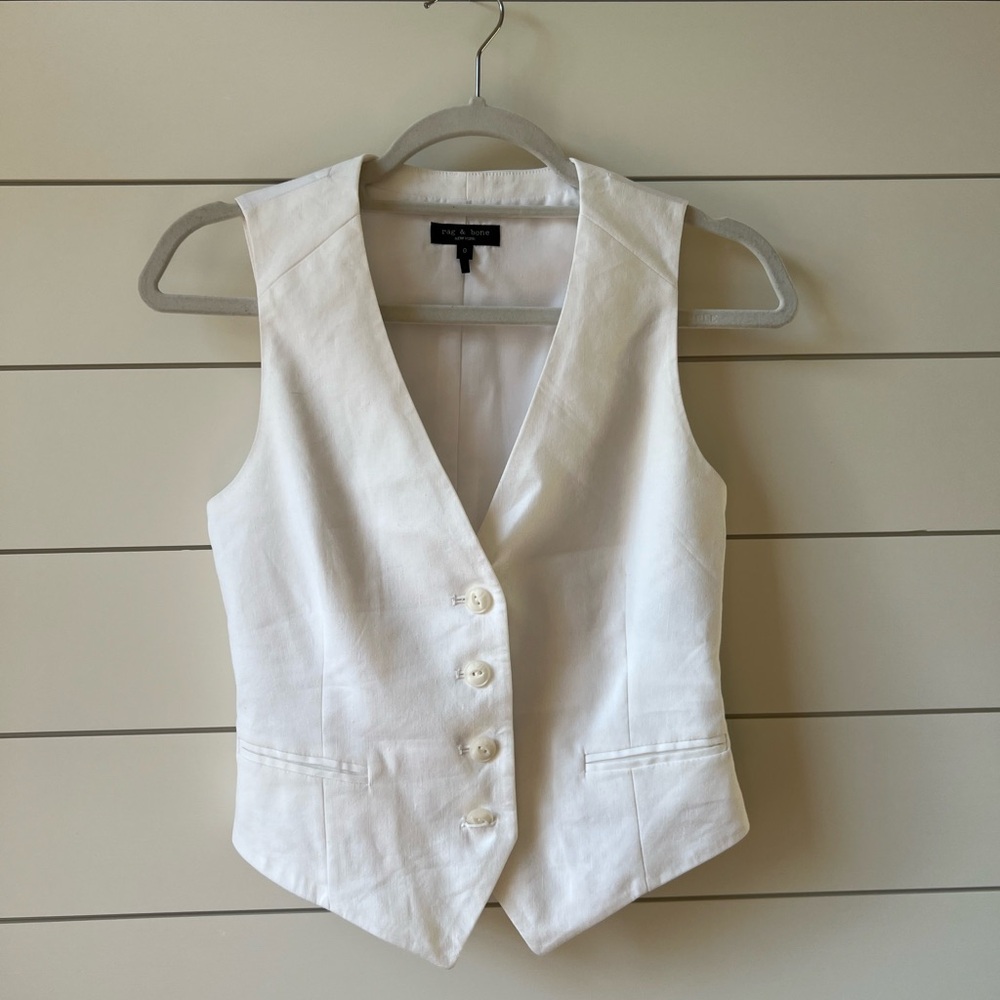 Rag and Bone Priya Vest.  White. Size 0